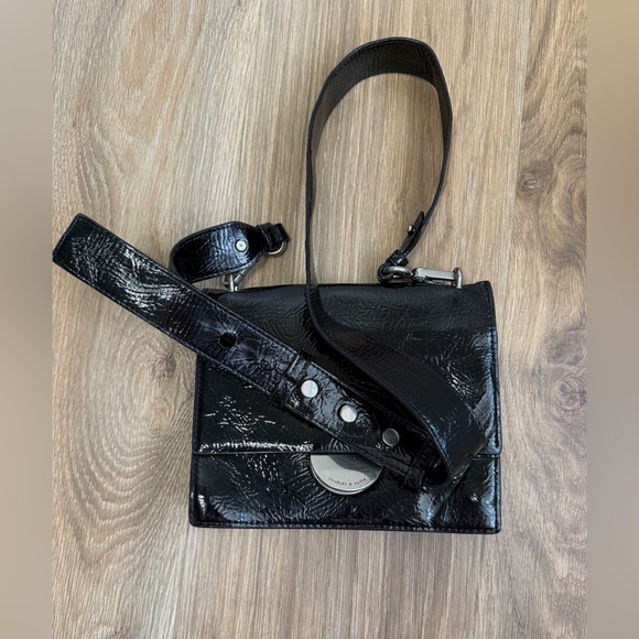 Charles & Keith Round Metal Accent Wrinkled Patent Bag - Picture 6 of 10